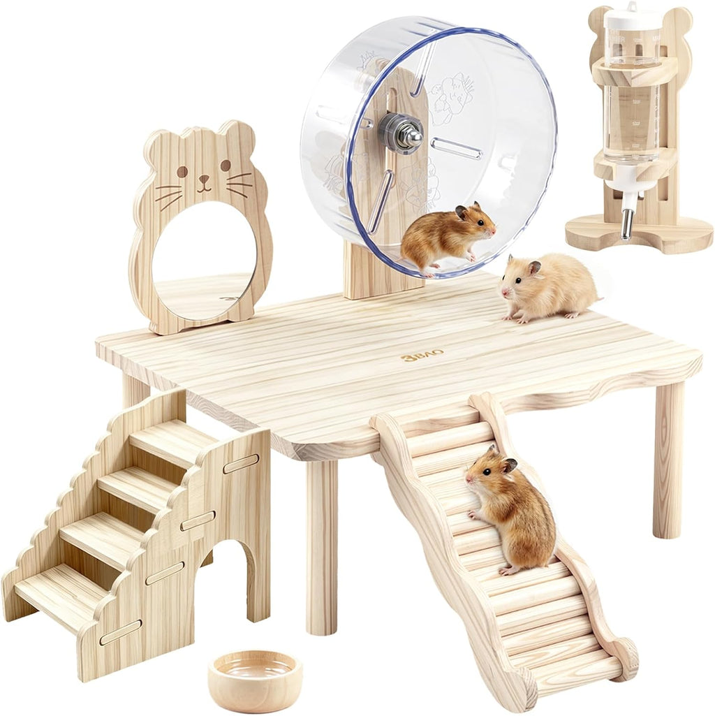 Large Hamster Platform,Hamster Wheel，Hamster cage Accessories Set