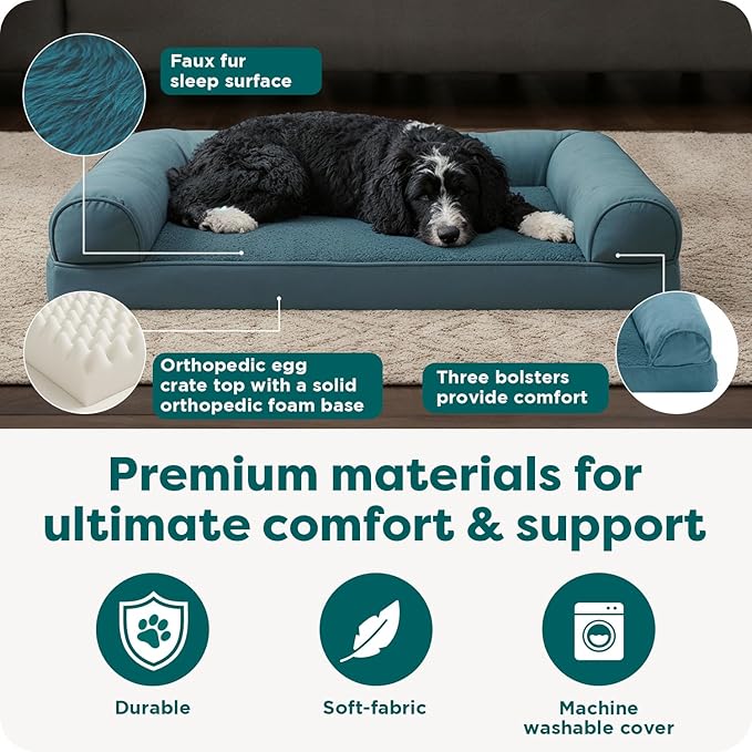 FurHaven Orthopedic Dog Bed for Large Dogs, Sofa Contour Mattress - Image 5