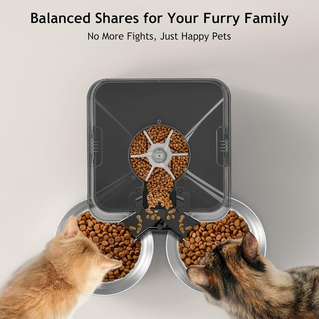 VOLUAS Automatic Cat Feeder for Two Cats, 5.8L