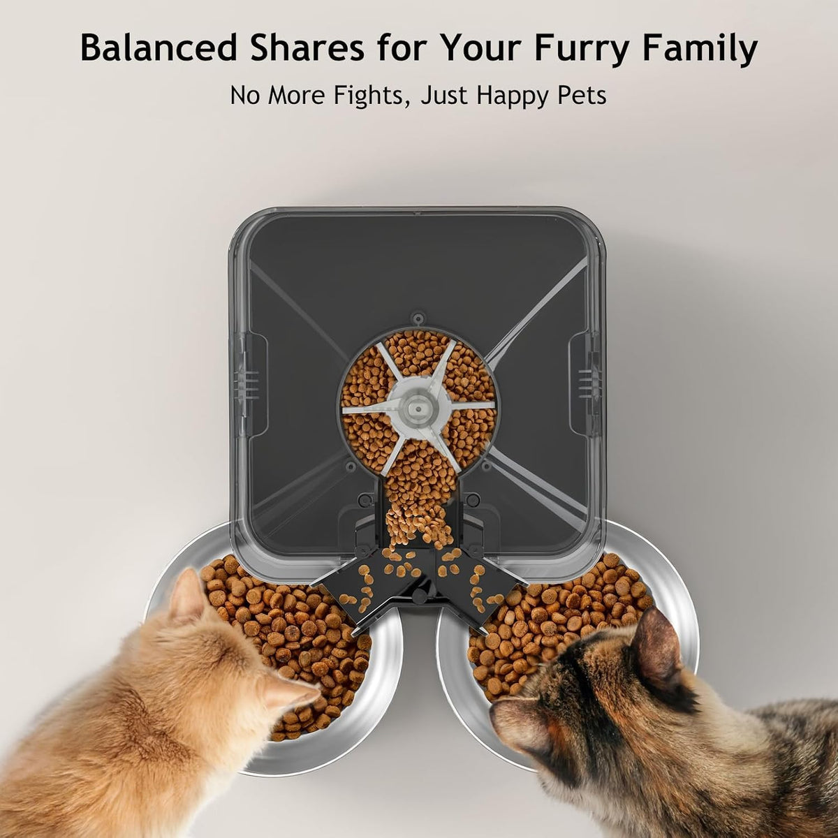 VOLUAS Automatic Cat Feeder for Two Cats, 5.8L