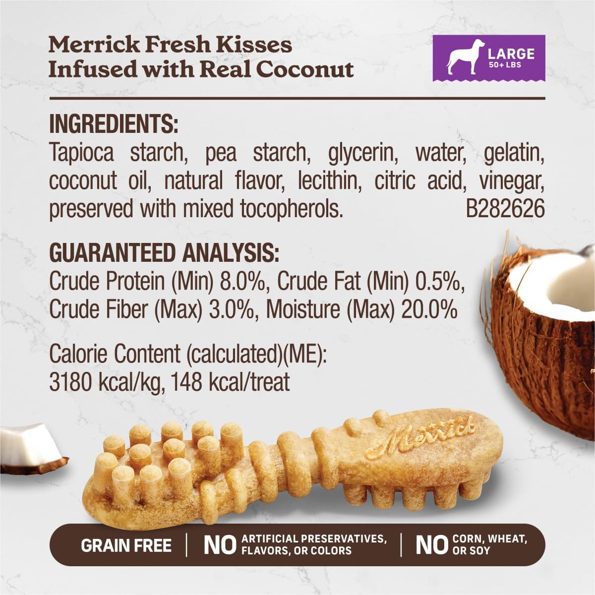 Merrick Fresh Kisses Natural Large Dental Chews for Dogs