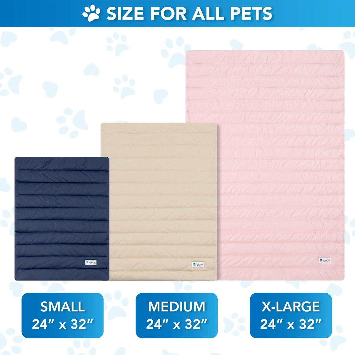 PetAmi Dog Cooling Mat Blanket Pet Pad for Medium Large Cat, Large 40x60