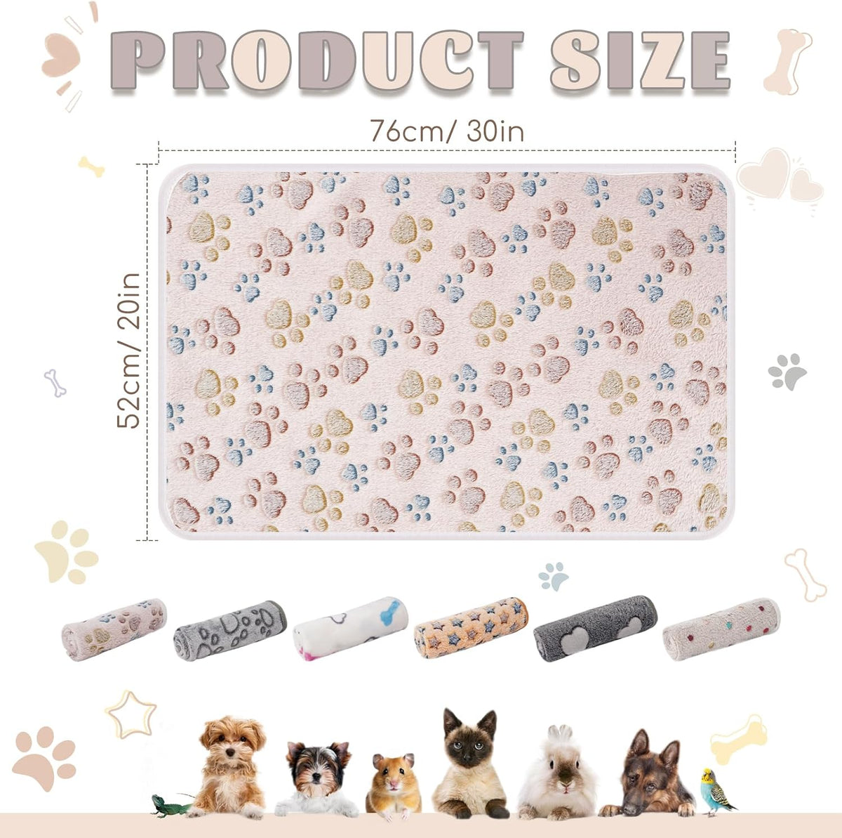 6 Pack Guinea Pigs Fleece Blankets, Soft Plush Mats for Rabbits Hamsters, Washable Small Pet Cage Bedding, Cozy Burrow & Snuggle Cover for Puppies Kittens Travel (26 x 14 Inch, Dark Color)