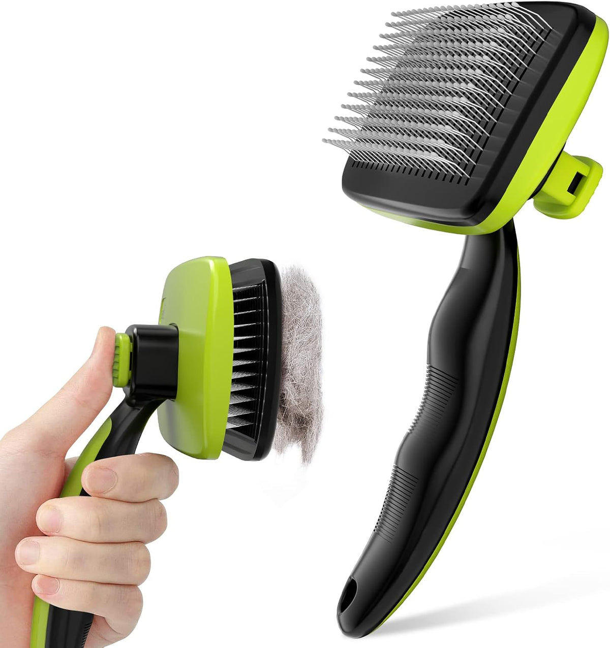 Pet Grooming Tool Bundle: Self-Cleaning Pet Brush + Steam Slicker Brush