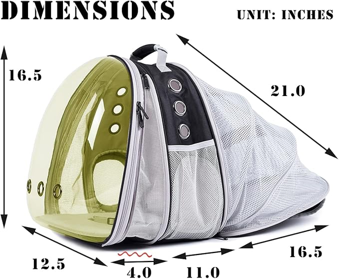 Dual Expandable Polarized Cat Backpack Carrier, Fit up to 20 lbs, Expandable - Image 2
