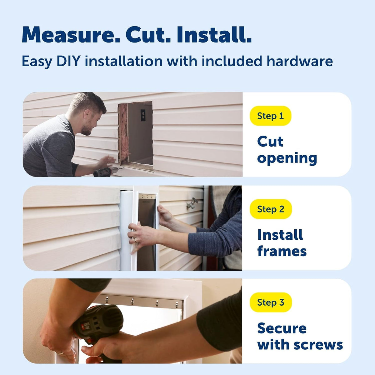 PetSafe Wall Entry Pet Door, Telescoping, Dogs up to 15 lb, Small