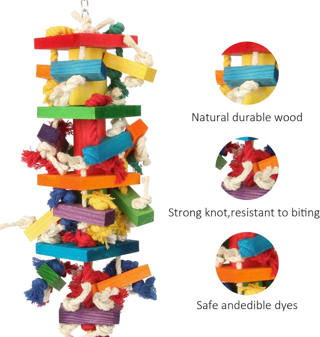 Extra Large Bird Parrot Toys for Macaws, African Greys, Amazons