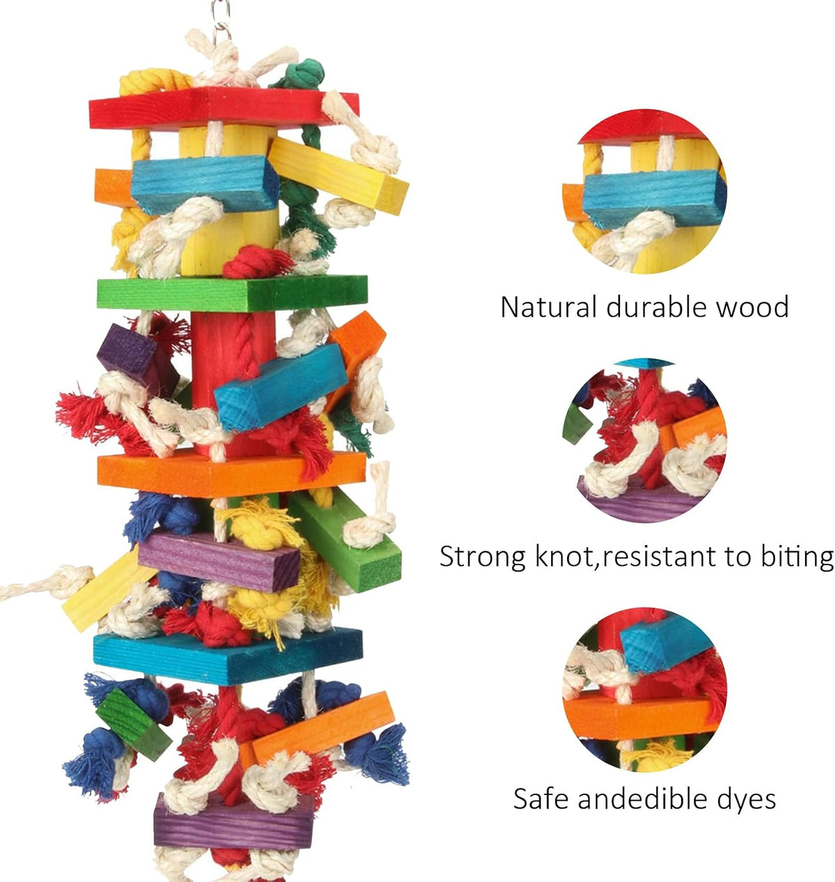Extra Large Bird Parrot Toys for Macaws, African Greys, Amazons
