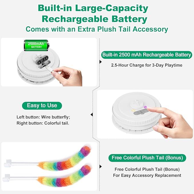 Interactive Cat Toys for Indoor Cats, Rechargeable Touch Activated Hide and - Image 5