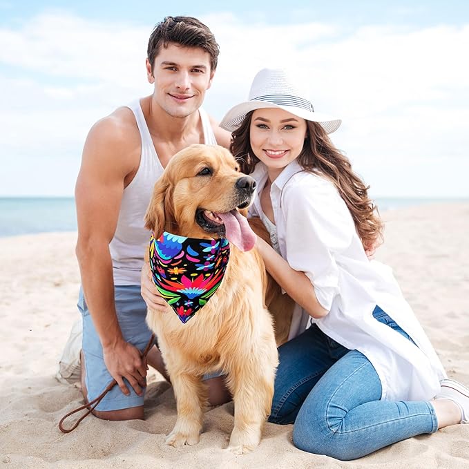 Whaline 2Pcs Mexican Dog Bandana Cinco De Mayo Fiesta Cotton Pet Scarf - Image 6