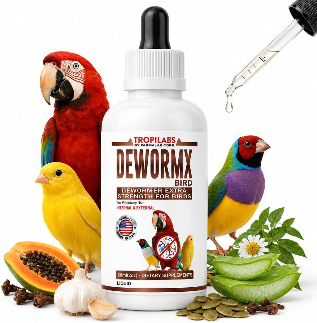 Farmalab Natural Dewormer Internal & External 100 Tabs Poultry - Vitamin for Poultry Rooster Hen Chicken Baby Chick Doves Pigeons and All Caged Birds (All Caged Birds)