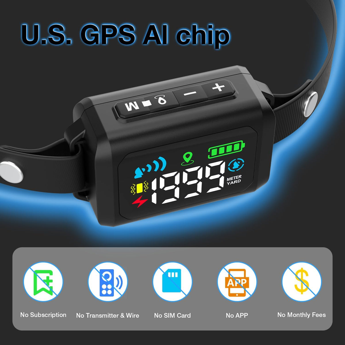 Wireless Dog Fence, GPS Dog Collar Fence System with 3 Warming Modes