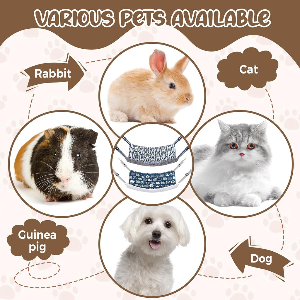 Barydat 6 Pcs Reversible Cat Hammock Bed Soft Hanging for Cage, Plush