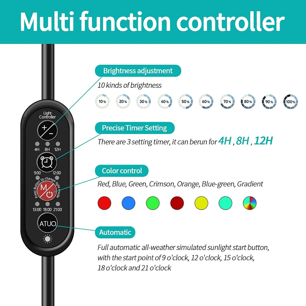 30-35 Inch LED Aquarium Light, Full Spectrum, Timer, Sunrise Sunset, 25W