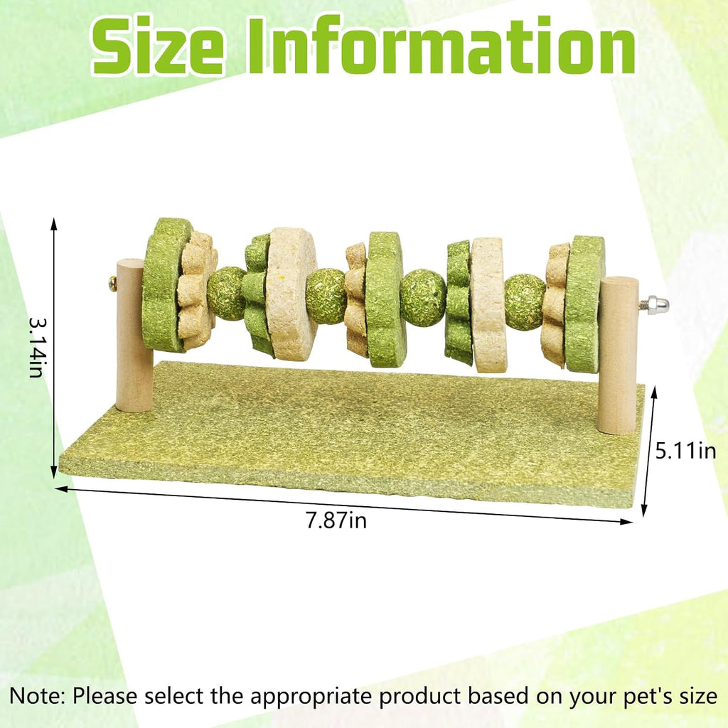 Fhiny Hamster Chew Toy, Rotating Guinea Pig Teeth Hay Enrichment Toy Large