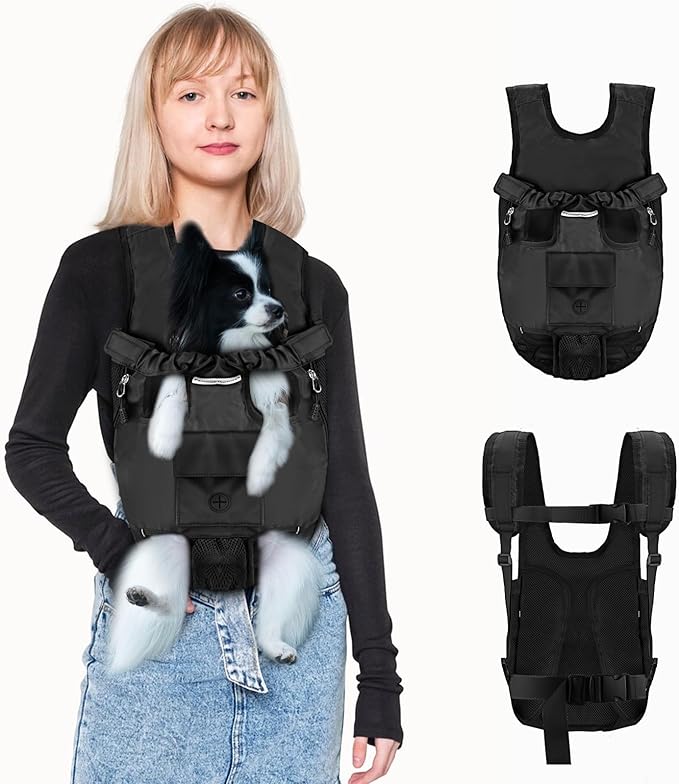 Petmolico Pet Dog Carrier Backpack, Adjustable Dog Legs-Out Front Backpack by Petmolico