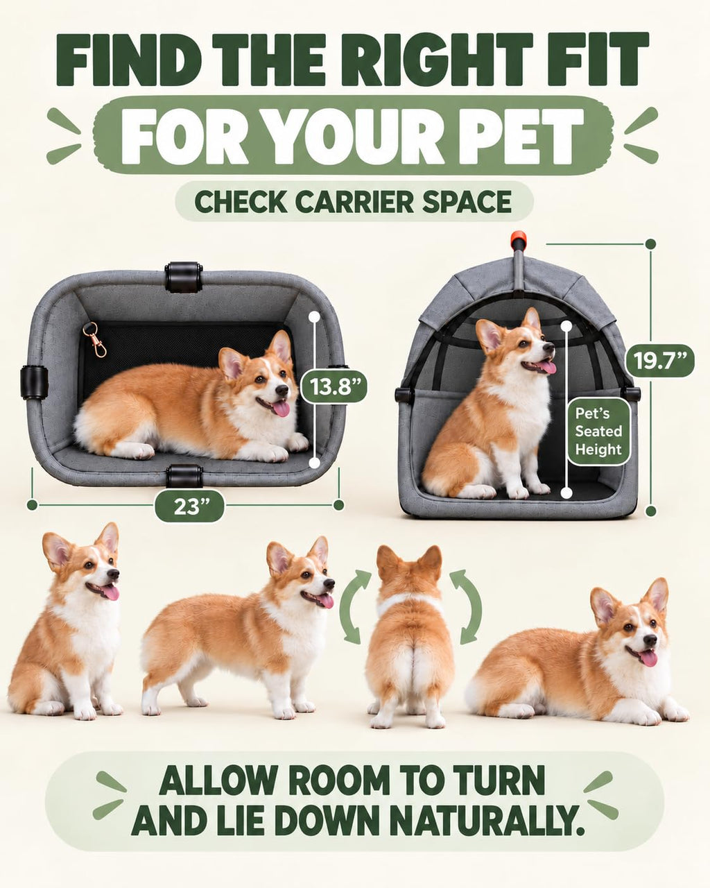 Zoosky 3 in 1 Dog Stroller, Folding Pet Stroller w/Removable Carrier