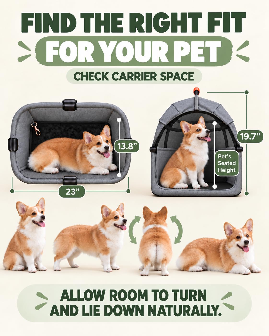 Zoosky 3 in 1 Dog Stroller, Folding Pet Stroller w/Removable Carrier