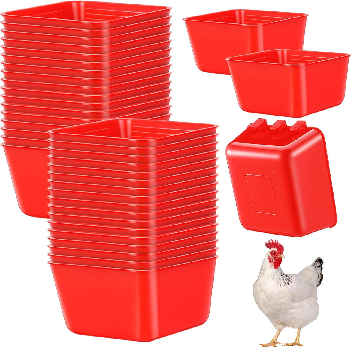 Maxdot 20 Pcs Chicken Water Feeder Cup 16 oz Large Watering Cup, Light Blue