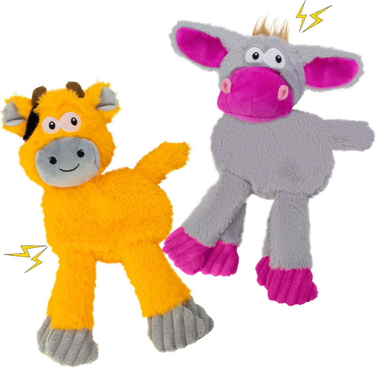 2 Pack No Stuffing Dog Toys,Squeaky Crinkle Stuffless Dog Chew Toys