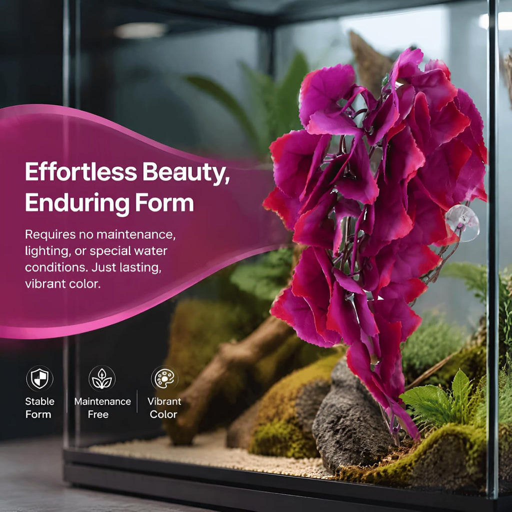 Artificial Reptile Plant with Suction Cup,Purple Leaf