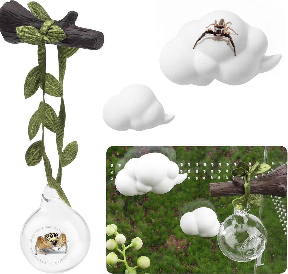 Jumping Spider Accessories for Decor Jumping Spider Enclosure Accessories 4 Pcs