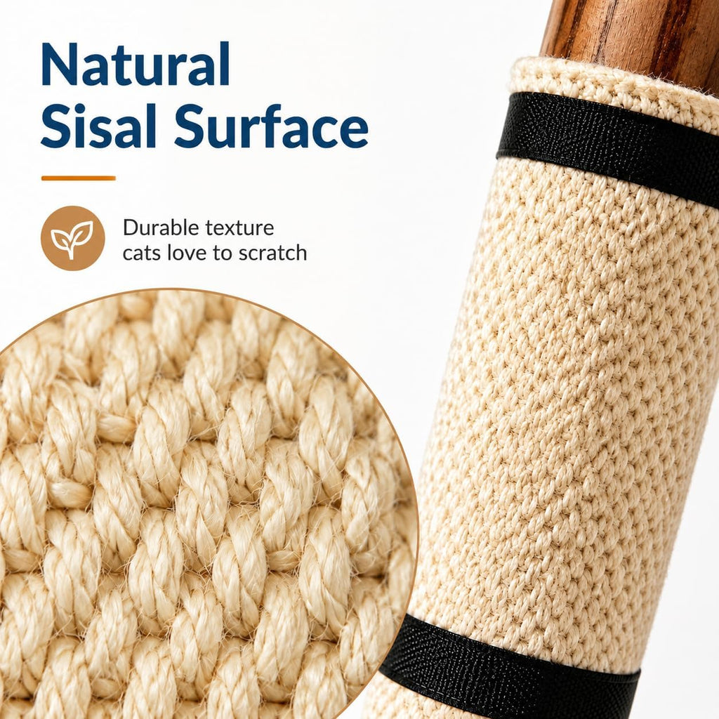 Cats Scratching Wrap 2PCS Table Clothes with Sisal for Wooden Legs Banister