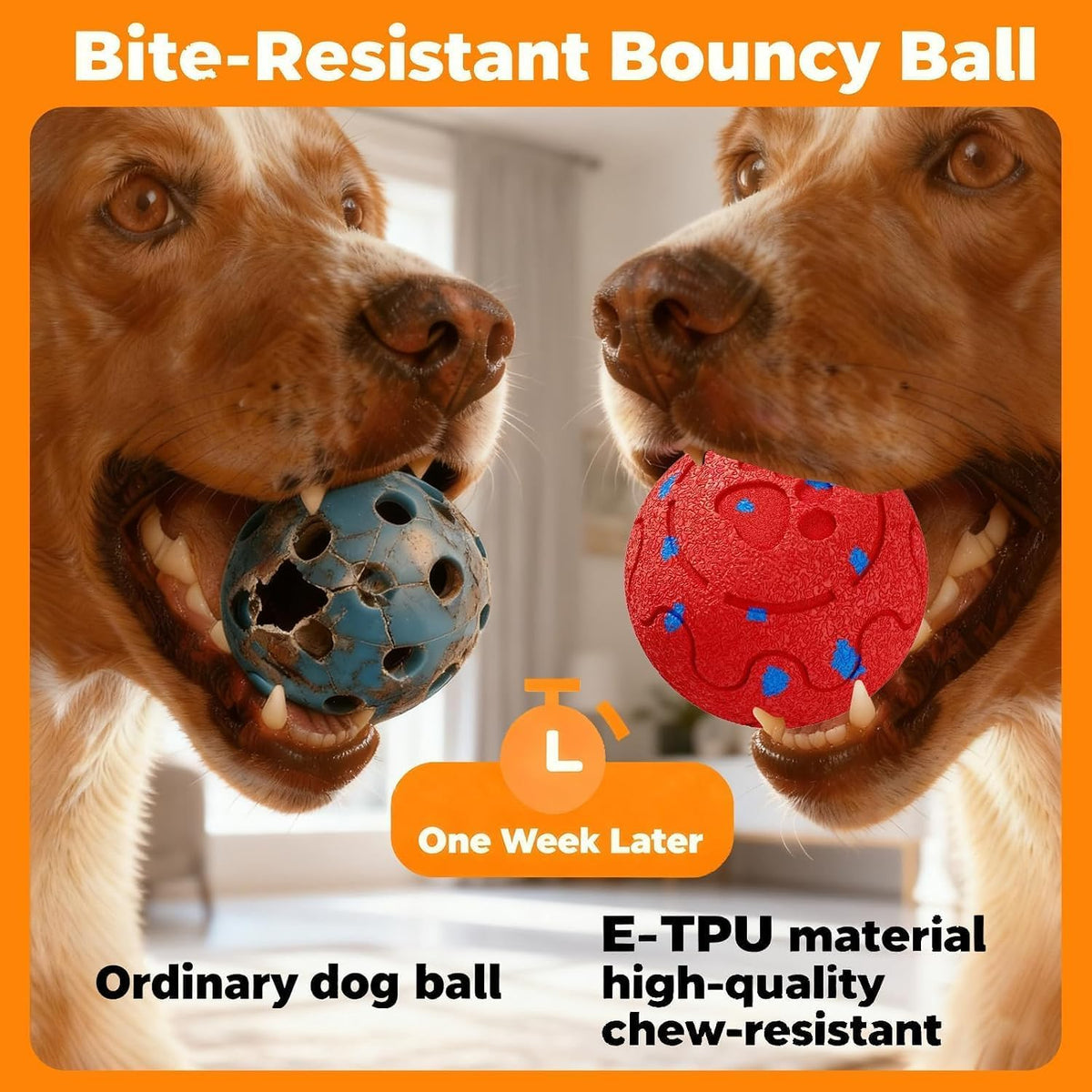 Interactive Smart Dog Toy, Automatic Moving, Bouncing Ball, E-TPU Material