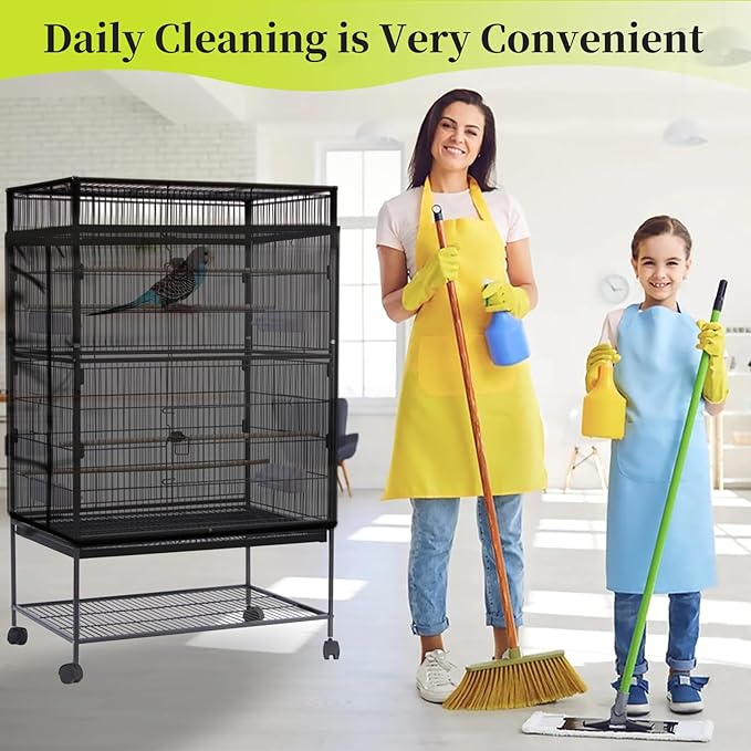 Daoeny Bird Cage Seed Catcher, Large Bird Cage Cover, Adjustable Soft Airy - Image 7