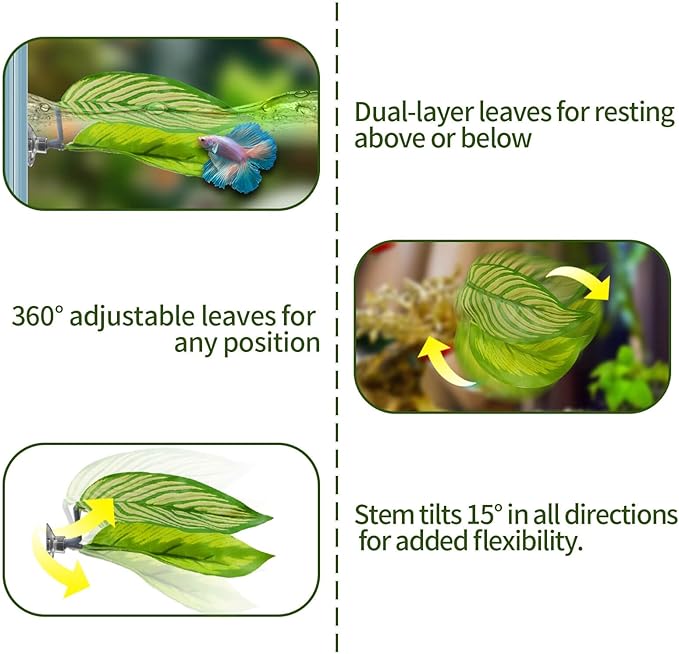 5PCS Betta Hammock & Fish Toys Set, Soft Aquarium Decor Plastic Plants that - Image 5
