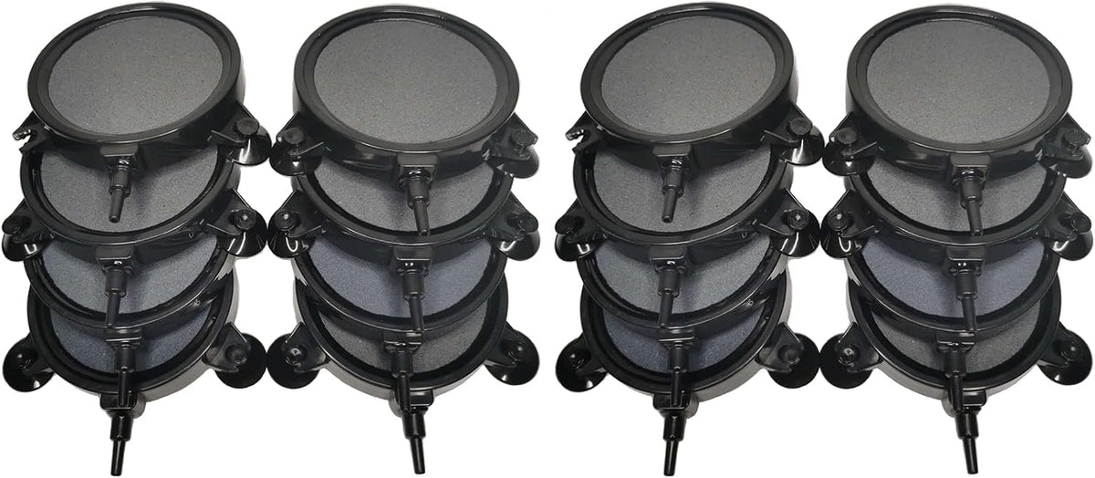 PINVNBY 4.2-Inch Air Stone Disc Bubble Diffuser with Suction Cups for Oxygenation in Fresh/Saltwater Tanks, Ponds, Hydroponic, Aquaponics, and as a Decorative Airstone for Aquariums
