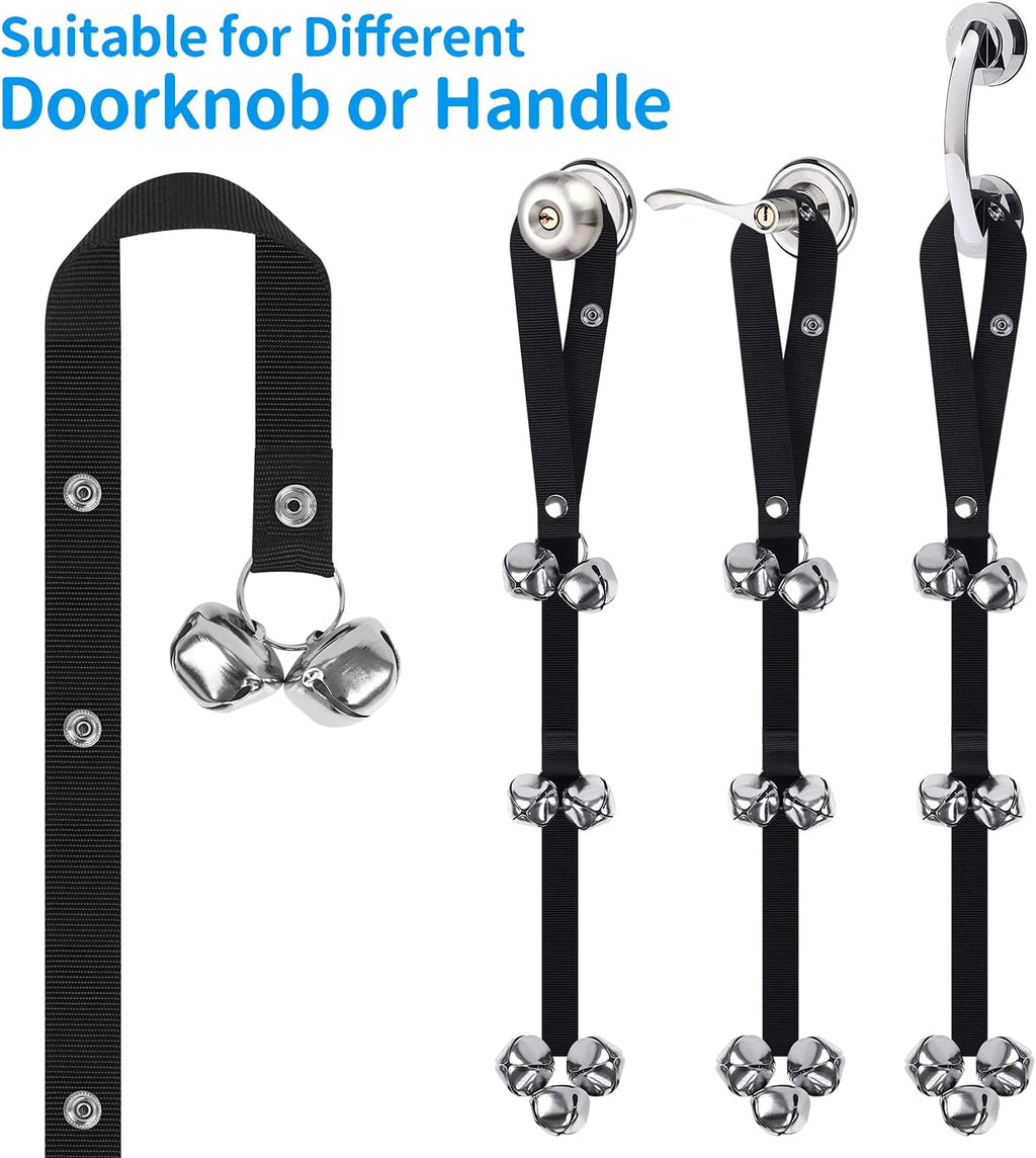 Dog Doorbells Pet Bell for Door Potty Training, Adjustable Door Bells for Dogs Puppies Poochie Doggie to Ring to Go Outside, Hanging Bells for Doorknob/Handle (1-Pack)