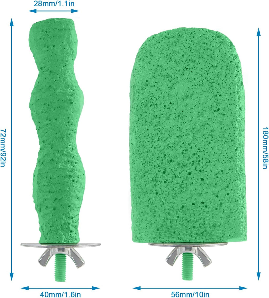 2Pcs Beak Grinder & Nail Trimming Perch for Birds - Large & Small Flat Perch with Metal Bolts, Budgie Cage Accessories for Parakeets Cockatiels Conures