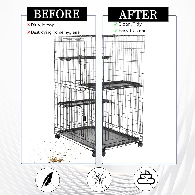 2PCS Adjustable Bird Cage Cover, Bird Cage Seed Catcher, Large Birdcage Cover - Image 5