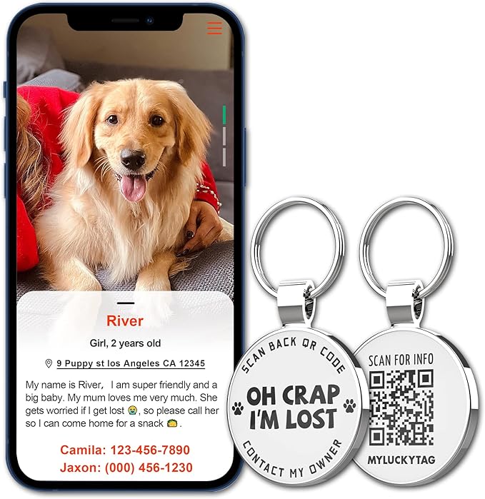 MYLUCKYTAG QR Code Pet ID | Personalized Dog & Cat Collar Tag | Online Profile - Image 4