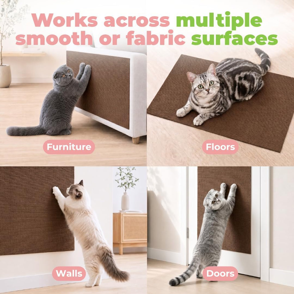 Catify Peel & Stick Cat Scratching Mat - Brown, L:39"
