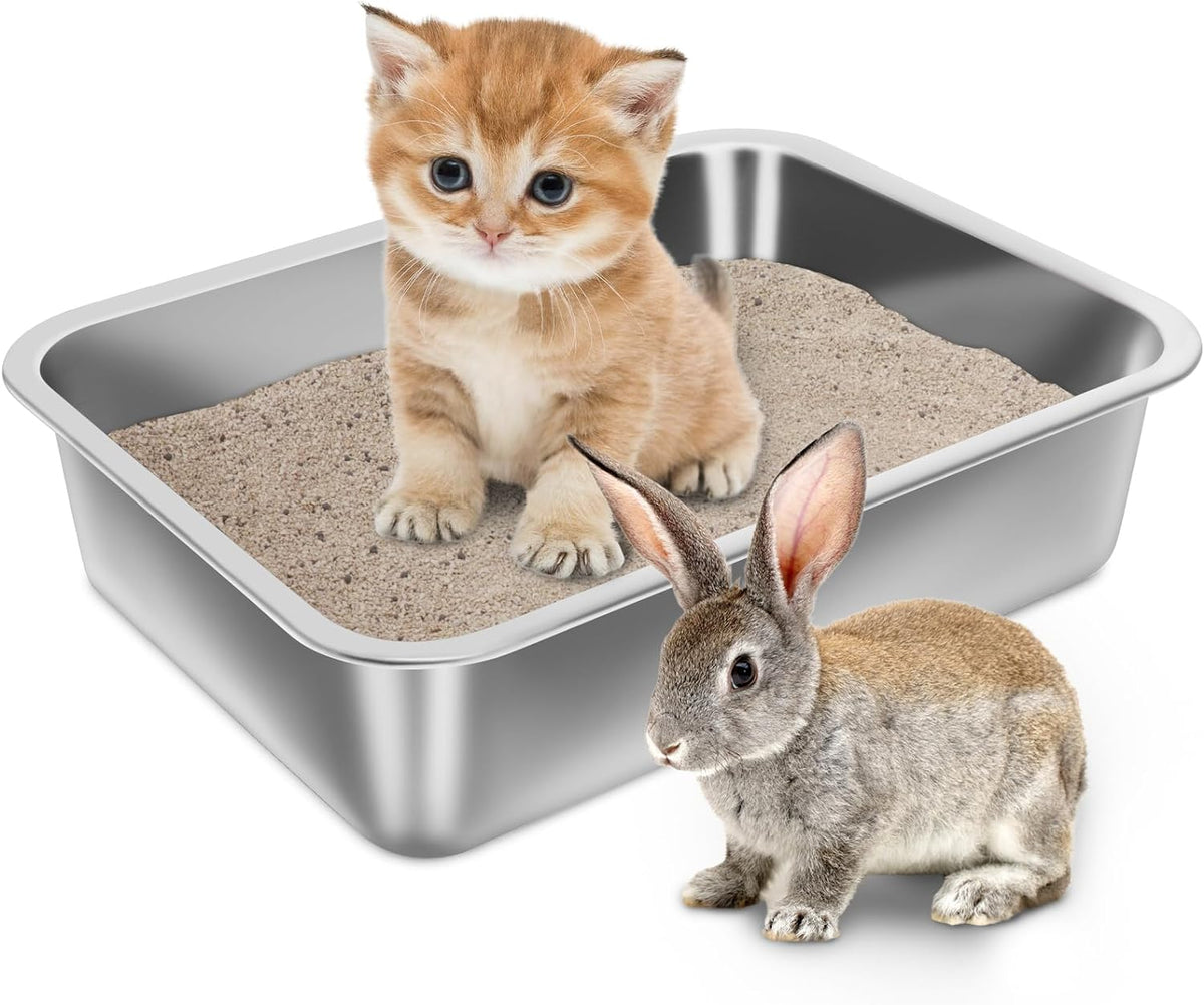 Stainless Steel Litter Box for Kitten, Small Litter Box
