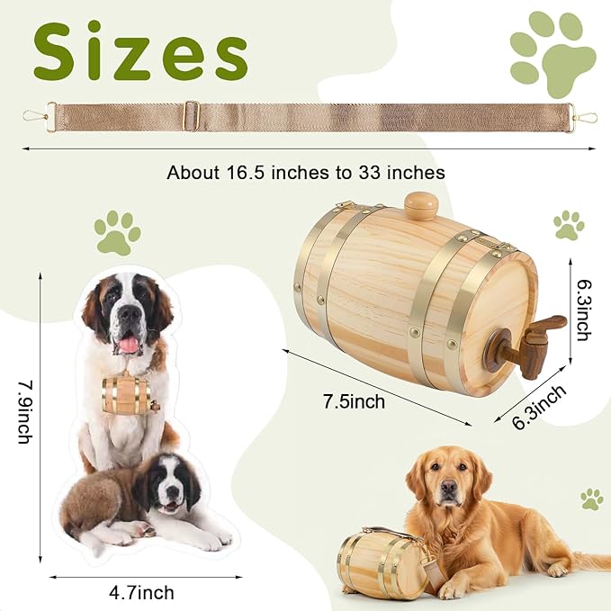 3 Pcs St Bernard Rescue Barrel Collar Set Include 1/2 Liter Saint Bernard - Image 2