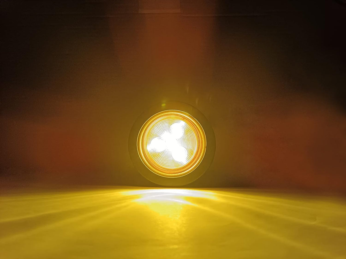 NEW SUN® 2" Round LED Trailer Lights 5 Red 5 Amber, High-bright PIRANHA LED
