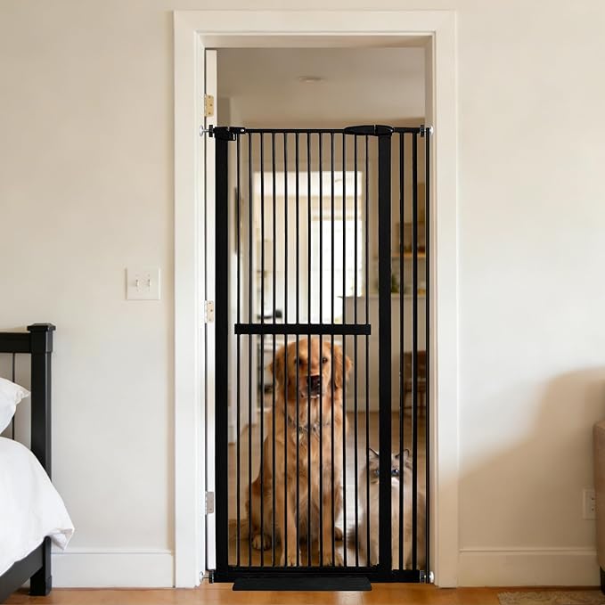 Lumizone Extra Tall Cat Gate 61.02" High Pressure Mounted Extra Wide by Lumizone