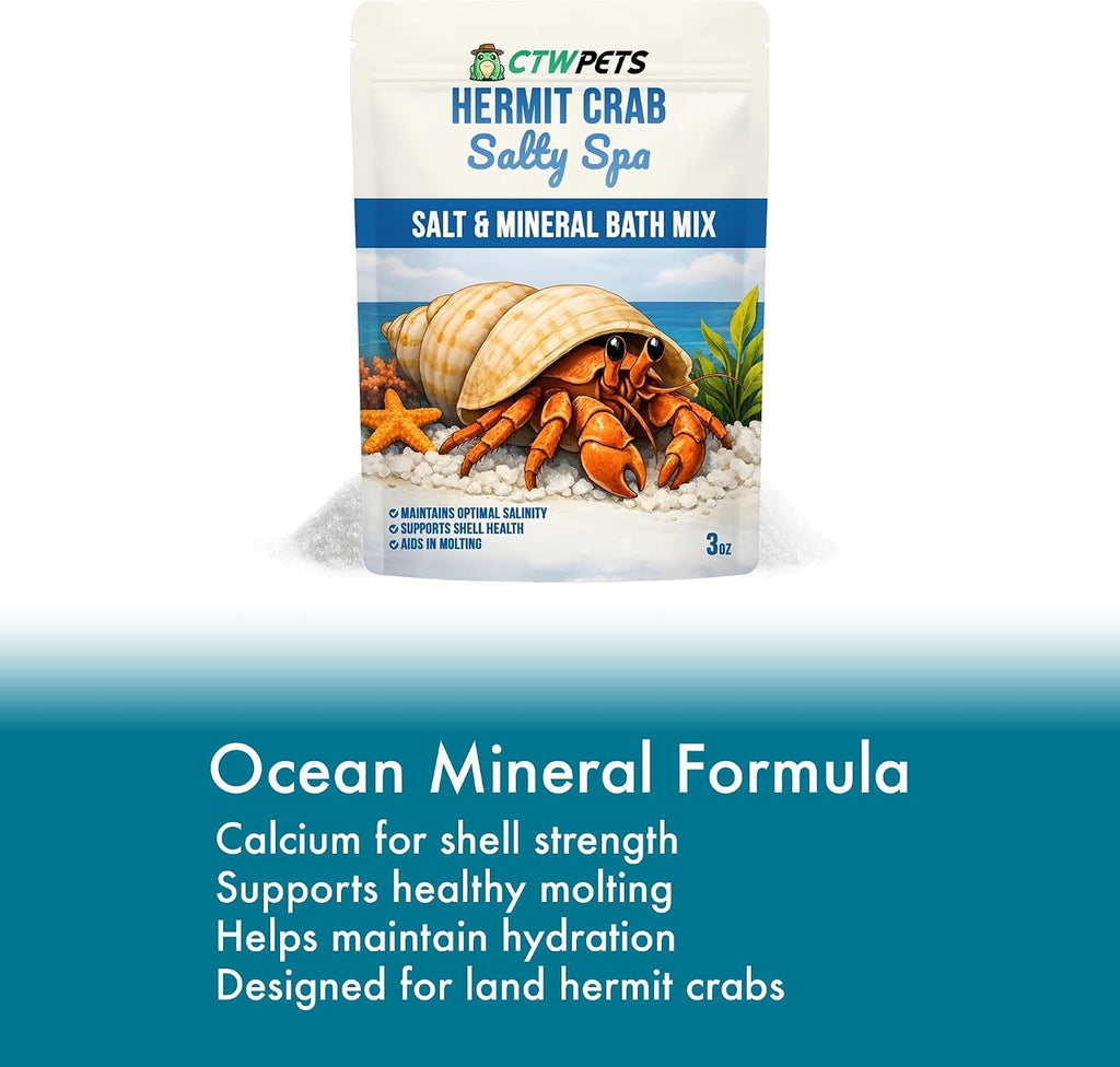 CTWPets Salty Spa Hermit Crab Salt Water Mix with Calcium & Trace Minerals