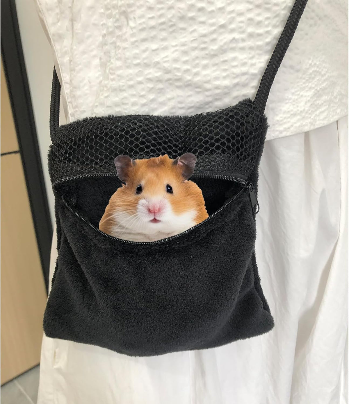 2 Pics Sugar Glider Pouch and 2 Pics Hamster Leash Small Animal Carry Pouch with Adjustable – Cozy & Portable Habitat for Small Pets (Hamsters, Rat, Squirrels)