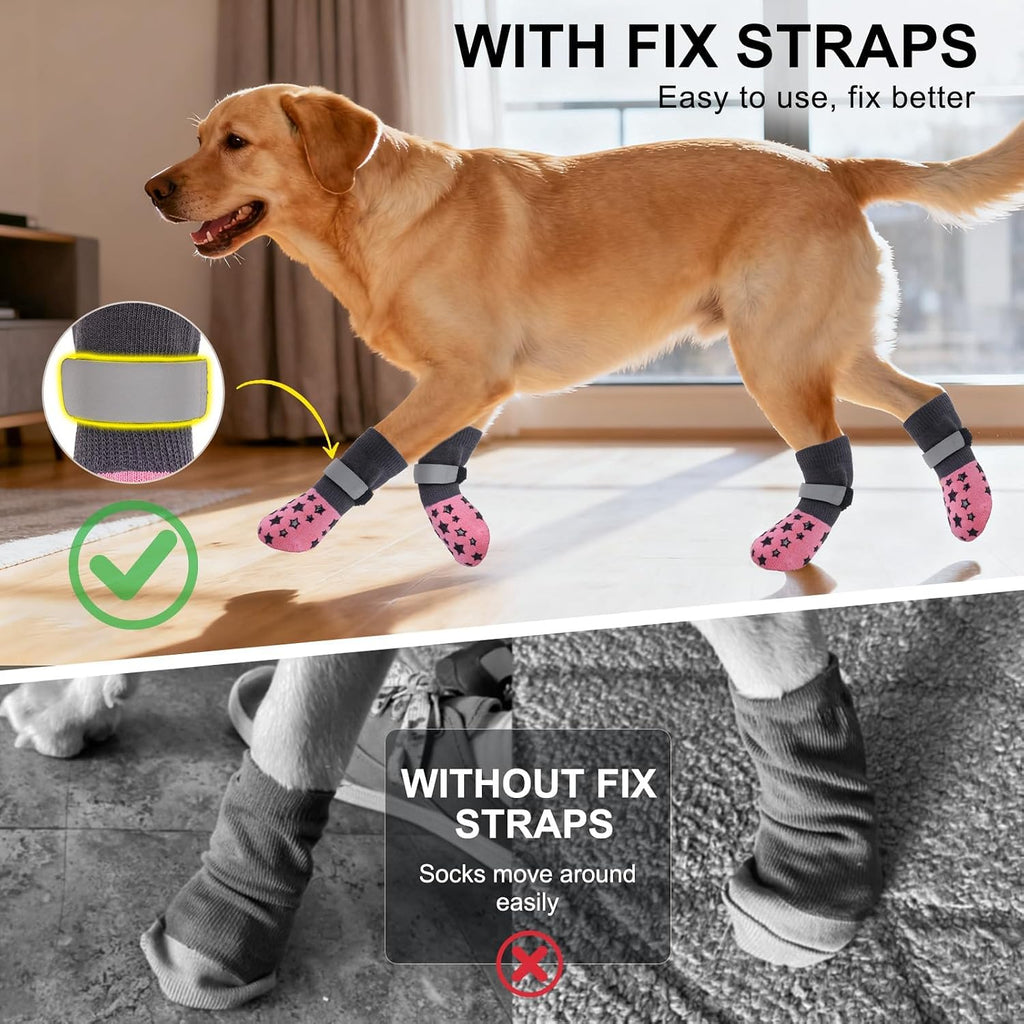 BEAUTYZOO Dog Socks to Prevent Licking Paws Double Sided Grip Traction,4Pcs
