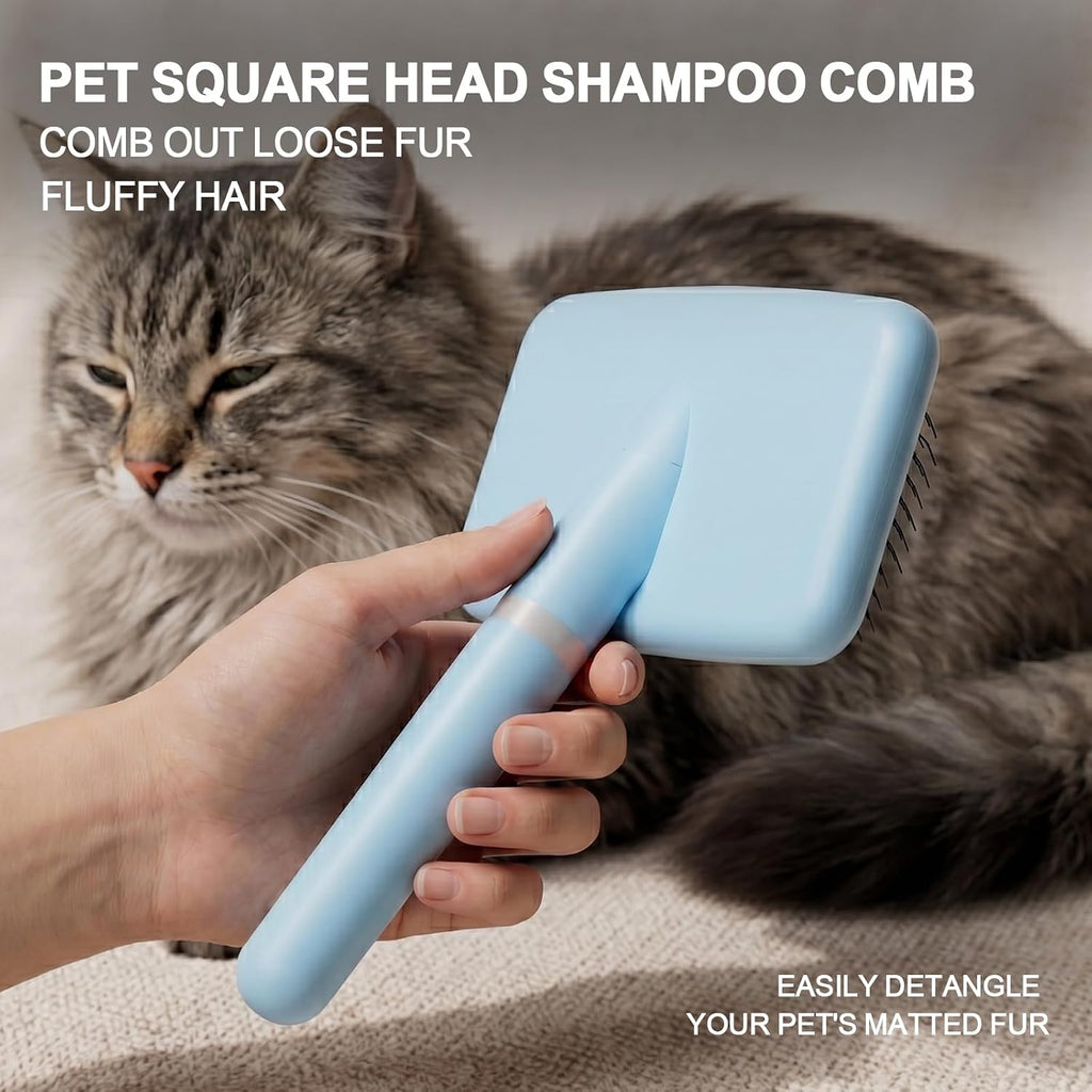 Blue Pet Slicker Brush for Short Haired Dogs&Cats 5.83in/14.8cm