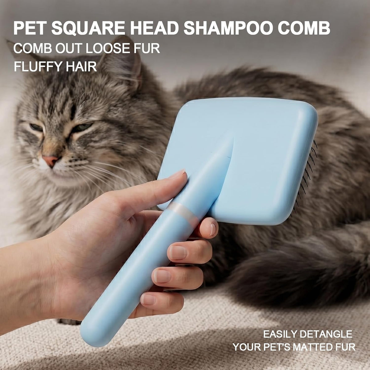 Blue Pet Slicker Brush for Short Haired Dogs&Cats 5.83in/14.8cm