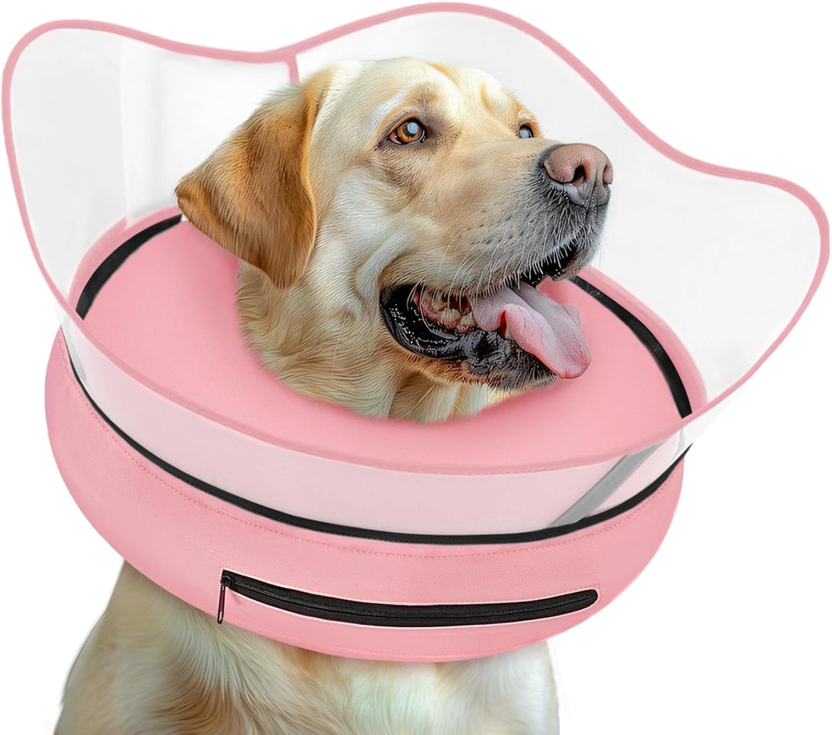 Elevated Inflatable Dog Cone Collar to Stop Licking, Dog Donut Collar After Surgery, Soft Pet Cone Alternative for Small Medium Large Dogs