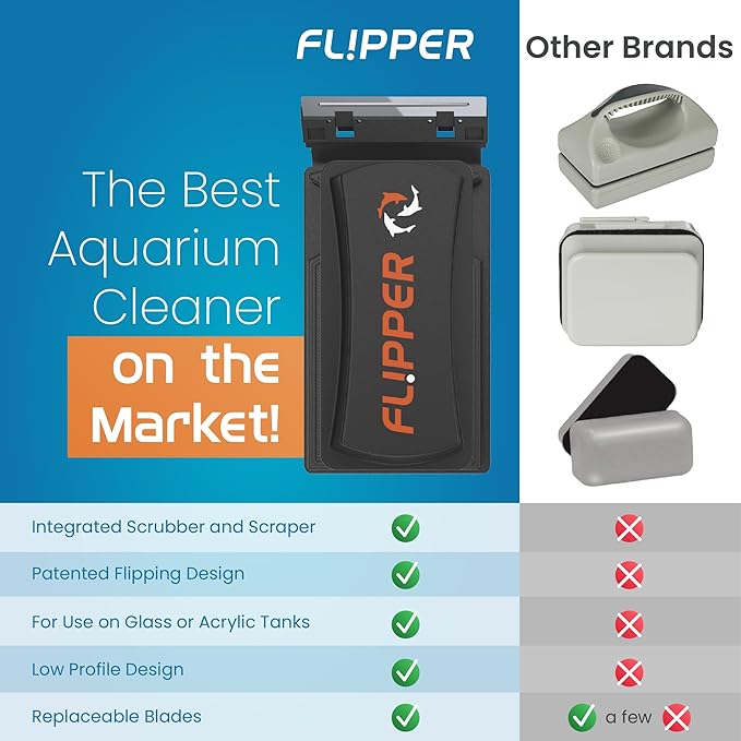 FLIPPER Standard Magnetic Aquarium Glass Cleaner – 2-in-1 Scrubber and Scraper - Image 7