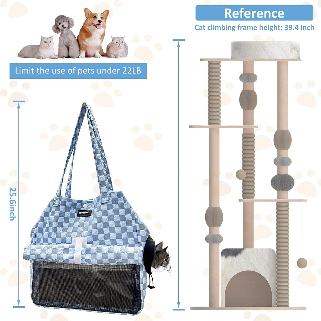 Dog Sling Carrier Pet Sling Carrier for Small Dog & Cats, Puppy Sling with Pockets, Classic Breathable Design for Travel, Camping & Outdoo,Maximum Load Capacity of 22 Pounds.