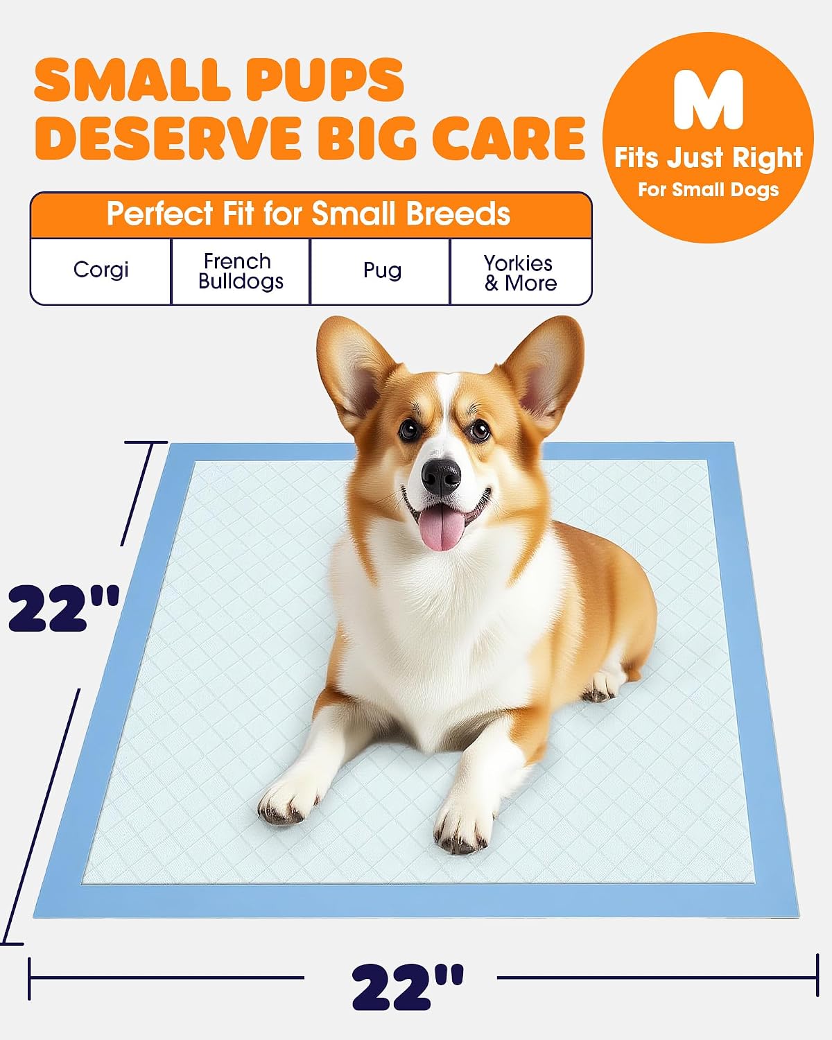 Powools Puppy Pads, 22 x 22 in, Super Absorbent, Spill-Proof, 100 Packs