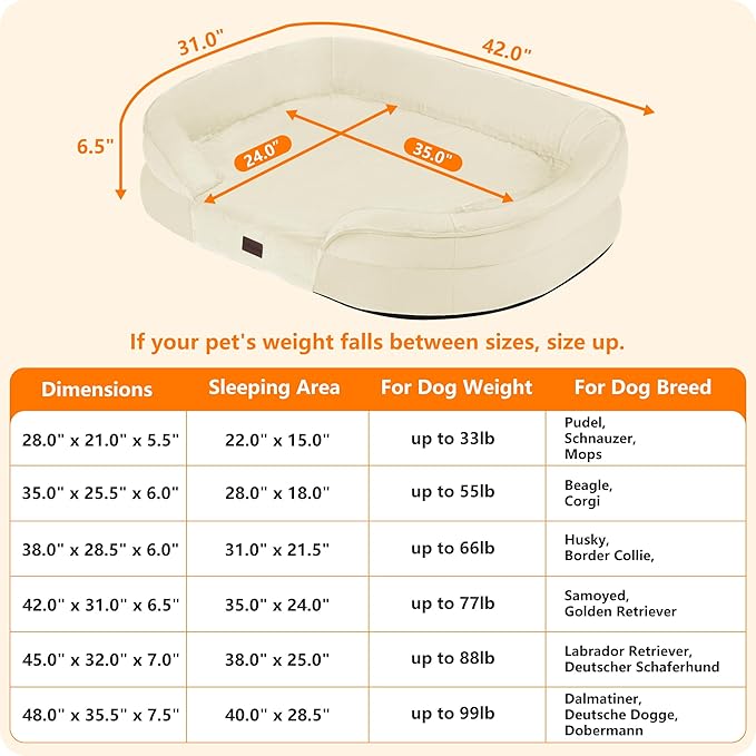 Dwanton Orthopedic Dog Bed for Large Dogs - Image 4
